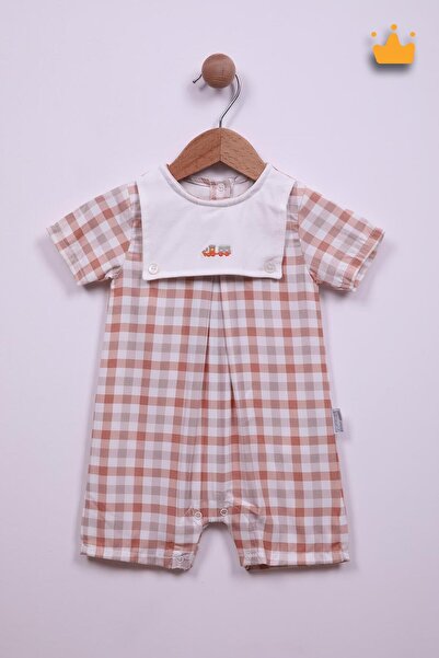 Babydola Baby Boys and Girls Checkered Jumpsuit - 15149