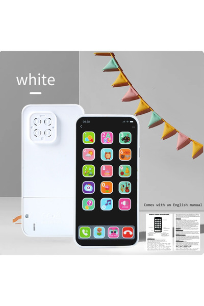 Choice هاتف محاكاة موسيقى للأطفال البيض بشاشة تعمل باللمس، هاتف تعليمي للأطفا...