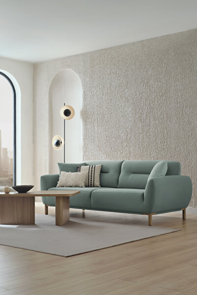 Enza Home Perge 3'lü Yataklı Koltuk - Yeşil