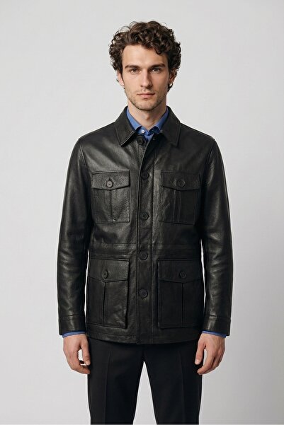 Elle Shoes Siyah Deri Erkek Ceket