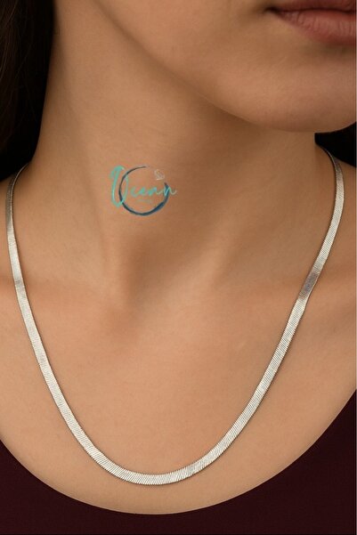 OCEANDESING Kararmaz Premium Çelik Gümüş Renk Kalın İtalyan Zincir Kolye – 60...