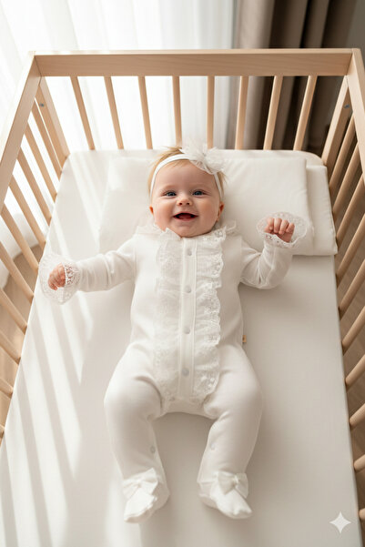 Miniday Baby بدلة دانتيل للفتيات الصغيرات مع باندانا