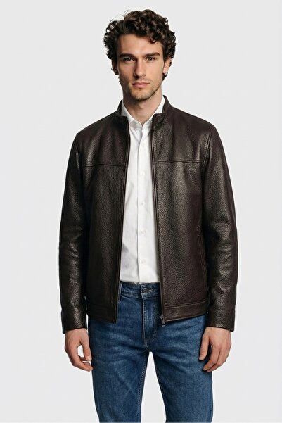 Elle Shoes Kahve Deri Erkek Ceket