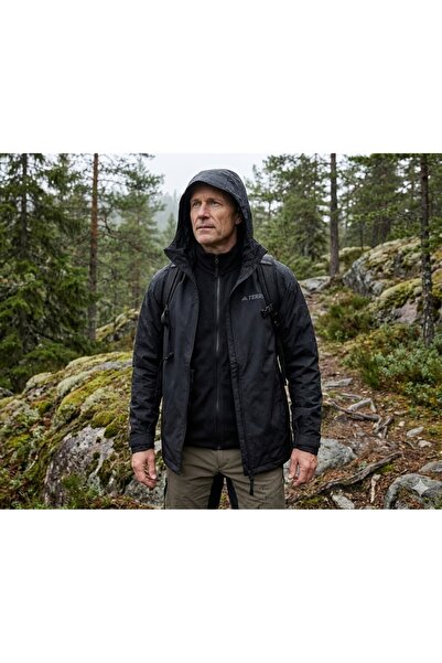adidas Terrex Mt Flc 3In1 Jkt Erkek Outdoor Ceket JV8686 Siyah