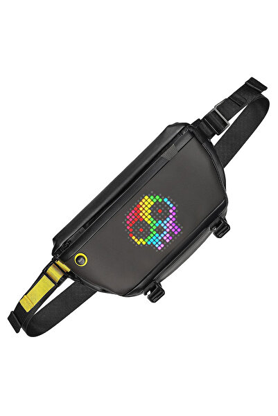 DIVOOM Pixoo Slingbag Siyah LED Ekranlı APP Kontrollü Su Geçirmez Bel Çantası...