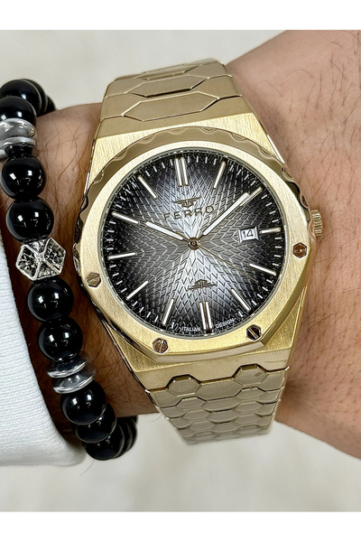 FERRO Sarı Çelik Kordon Erkek Kol Saati FM40133A-B2