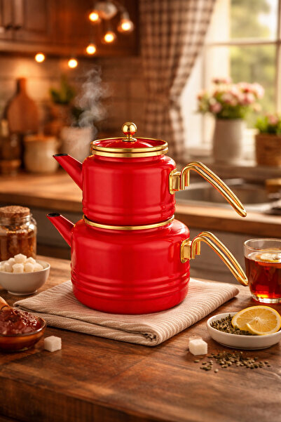 FODİS Emily Emaye Çaydanlık Takımı 3 Parça