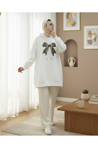 HİJABAYA Fiyonk Detaylı Kapşonlu Penye Sweat