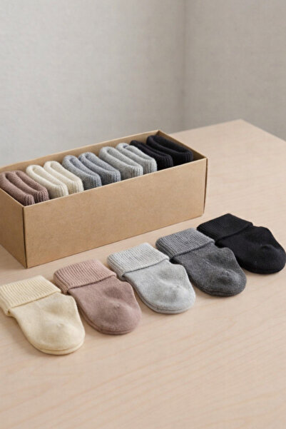 pufien Organik Pamuk Unisex 5'li Kutulu Premium Bebek & Çocuk Çorabı