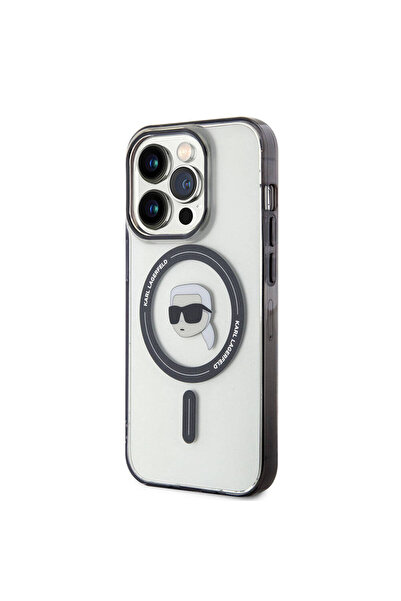 Karl Lagerfeld iPhone 15 Pro Kılıf M-safe Şarj Özellikli IML Karl Orjinal Lis...