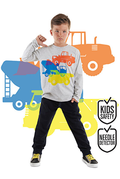 MSHB&G Chłopięcy zestaw T-shirt i spodnie dresowe z pojazdami budowlanymi