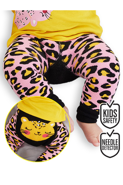 Denokids Růžové legíny-kalhoty pro holčičku Leopard