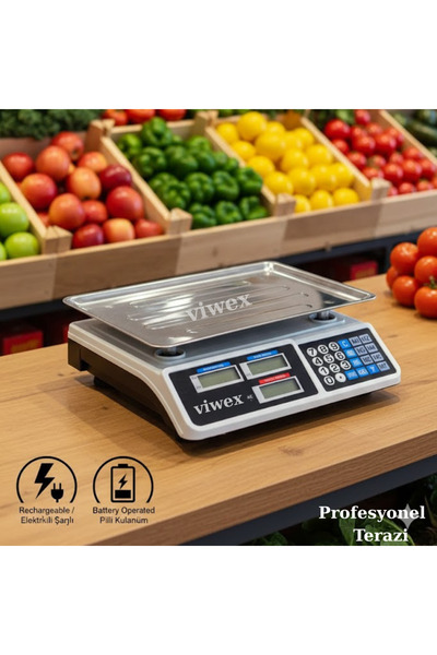 Merkez Ticaret 40 Kg Şarjlı Ve Pilli Elektronik Dijital Hassas Mutfak Manav B...