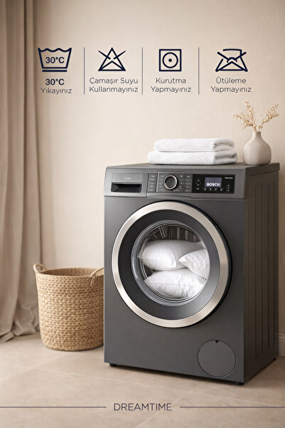 Dream Time 2 Adet 900gr Antialerjik Micro Yastık | 50x70cm Yıkanabilir Terlet...