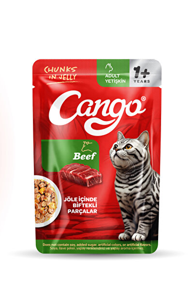 Cango Yaş Yetişkin Kedi Maması Etli Biftekli 80 GR