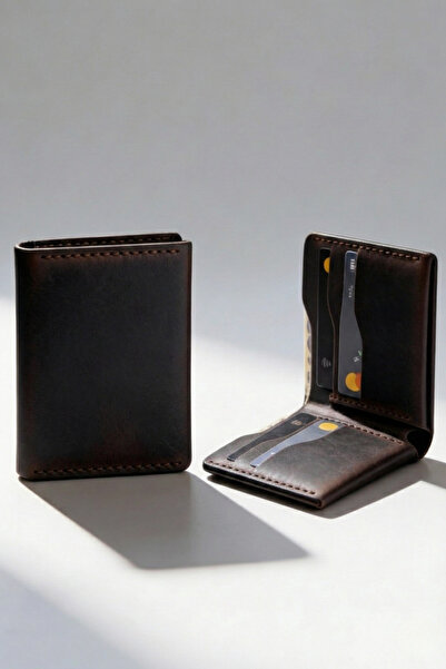 luvo Gerçek Deri Cüzdan El Yapımı Hakiki Premium Deri İtalyan Dikiş 8 Kart Bölmeli