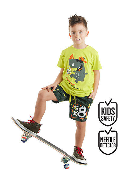 Denokids Kaykay Hipo Erkek Çocuk Yazlık T-shirt Şort Takım