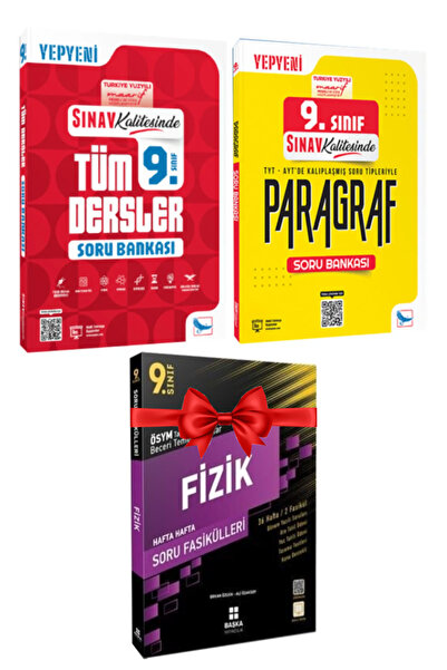 Sınav Yayınları 9. Sınıf Tüm Dersler Soru Bankası+ Paragraf Soru Bankası+ Başka Fizik Soru Föyleri