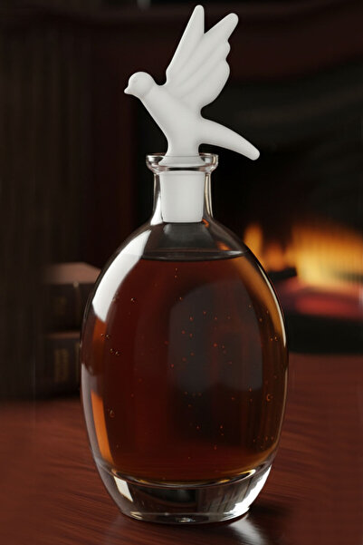 Paşabahçe El Imalatı Kristal Mat Cam Kuş Tıpalı Oval Karaf Şişe 1000 Cc 92147