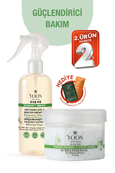 YOON 2’li Biberiye Saç Bakım Suyu & Saç Maskesi – Dökülme Karşıtı, Hızlı Uzat...