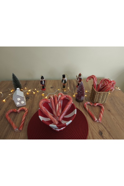 HASEL Baston Şekeri 150 Adet KIRMIZI-BEYAZ ŞERİTLİ (YILBAŞI, HEDİYELİK, KERMES, 35 GRAM)