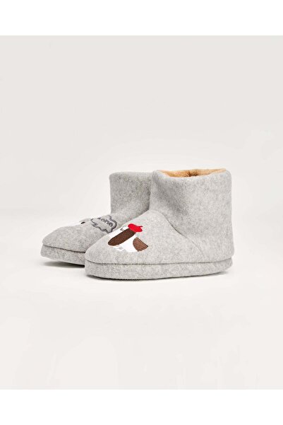 Chirpy DEGG - شبشب نسائي رمادي اللون مع شكل كلب