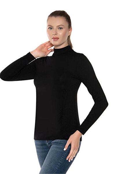 Belinay 8512 Büzgü Detaylı Balıkçı Yaka Uzun Kollu Kadın Body