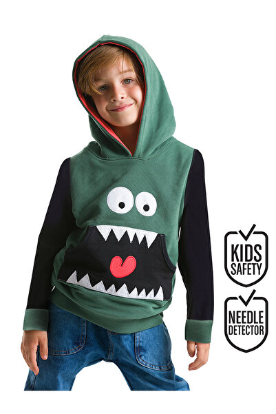 Denokids Obur Kapüşonlu Kanguru Cepli Erkek Çocuk Sweatshirt