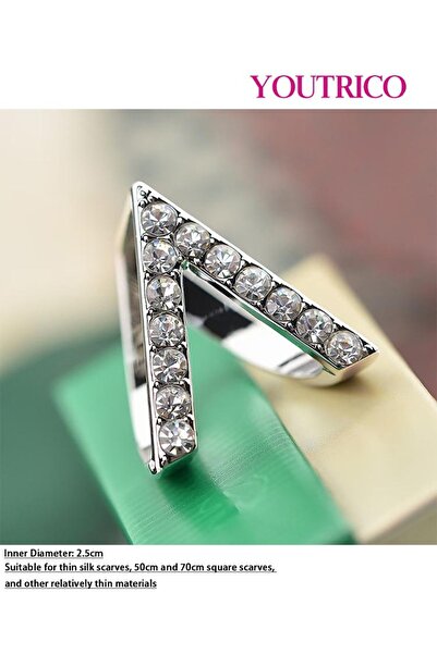 Youtrico New V-Shaped Rhinestone Silk Scarf Buckle - Sparkling Elegant Access...