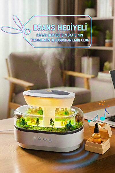 TECHNOMEN Esans Hediyeli Orman Görünümlü Hava Nemlendirici Kuruluğu Önlemek İçin Yağmur Damlası Difüzörü