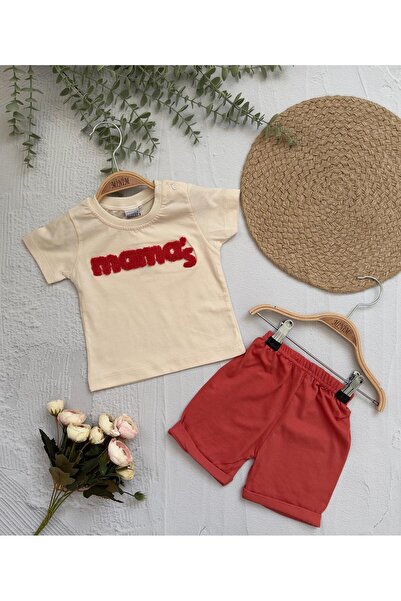 Minim طقم أطفال للجنسين مطرز بأكمام قصيرة من MAMA