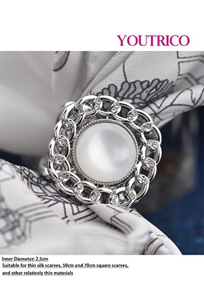 Youtrico British Round Tile Silk Scarf Buckle - Classic Elegant Accessory for...