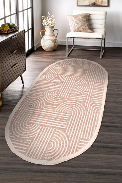 dekozer Revna Oval Halı | Yıkanabilir, Kaymaz Taban, Modern Salon ve Mutfak H...