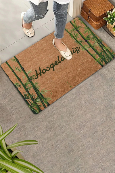 Valerine Life Mop verde Good Fortune Bamboo pentru ușă de bun venit 45x70cm