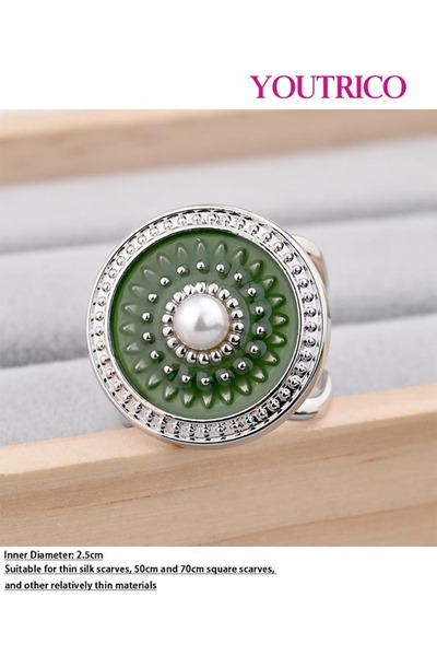 Youtrico British Round Tile Silk Scarf Buckle - Classic Elegant Accessory for...