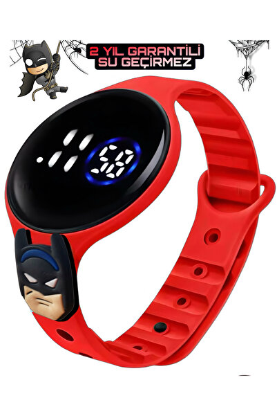 Onkatech Dijital Dokunmatik Led Ekran Su Geçirmez Figürlü Çocuk Kol Saati Bileklik-Yuvarlak Ekran