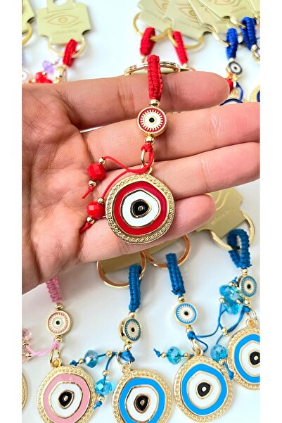 Cassime Breloc cu mărgele ochiul de zăpadă, acoperit cu aur roșu