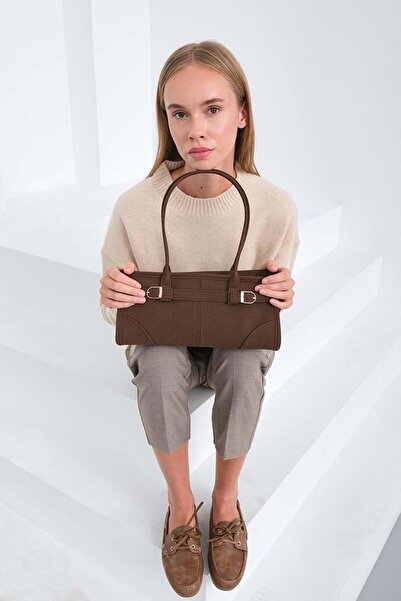 Shule Bags Enyola Vintage Süet Çanta Kahve