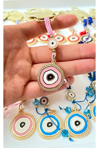 Cassime Breloc cu mărgele ochi de zână, placat cu aur roz