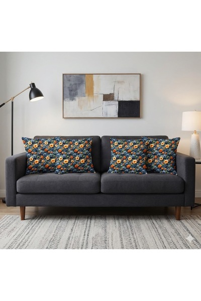 Eys Husă de pernă cu model brodat, căptușită, cu fermoar ascuns pe cu imprime...