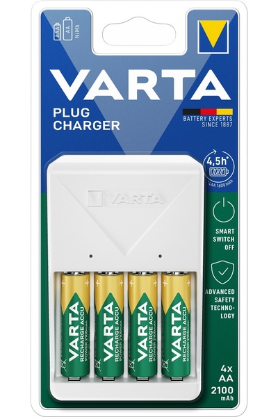 Varta Plug Şarj Cihazı 4*2100 AA Şarjlı Pil