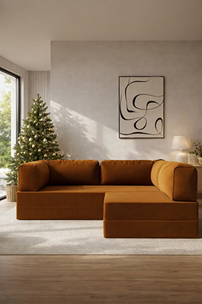 MODAMED Night Köşe Açılır Kanepe Yatak Olabilen Rahatlama , Köşe L Takımı, Üç...