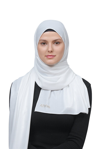 Altobeh Блискучий вечірній шарф з шифону - білий