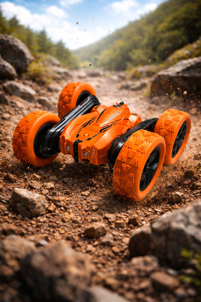 hak-iş oyuncak Oyuncak Uzaktan Kumandalı Takla Atan Araba 360 Derece Döner Fu...