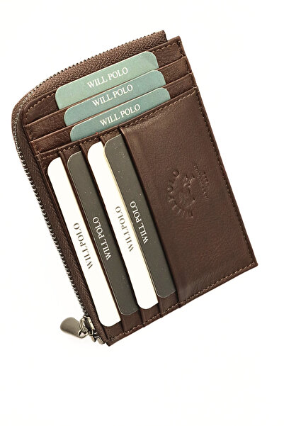 willpolo محفظة نسائية من الجلد الطبيعي كبيرة الحجم - حامل بطاقات، حجرة بسحاب