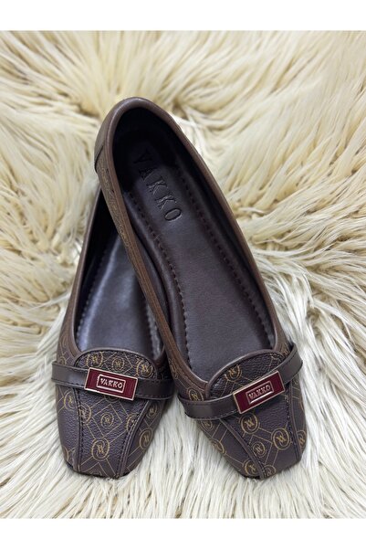 GKBUTİK Kahverengi şık babet