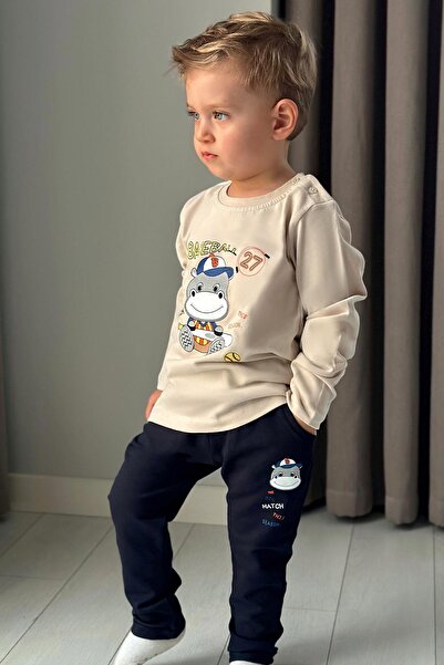 Breeze Erkek Bebek Eşofman Takım Baseball Oyuncusu Sevimli Hayvancık Baskılı ...