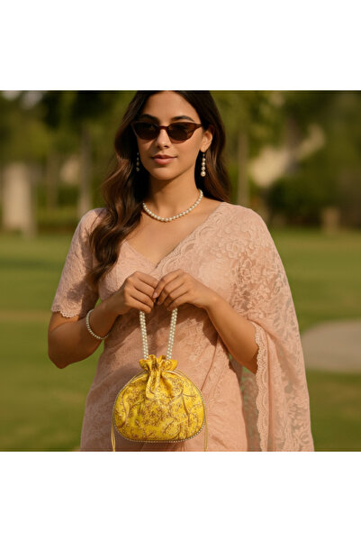 KIYAY Handcrafted Silk Potli Bag for Women Traditional, Perfect for Weddings ...