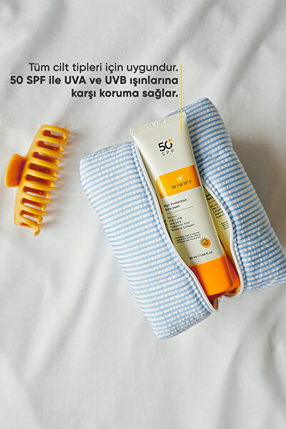 WIWIFY Leke Karşıtı, Yüksek Korumalı Güneş Kremi Spf 50+ Pa++++ (ALOE VERA ÖZLÜ) 50ml