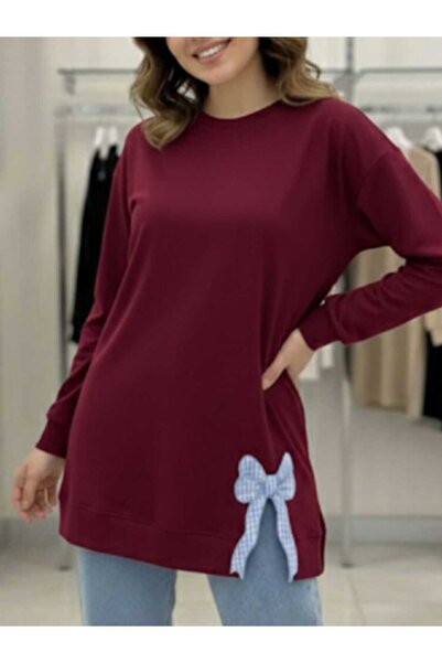 BYBIYIK KADIN BİSİKLET YAKA YANI YIRTMAÇLI FİYONKLU TUNİK